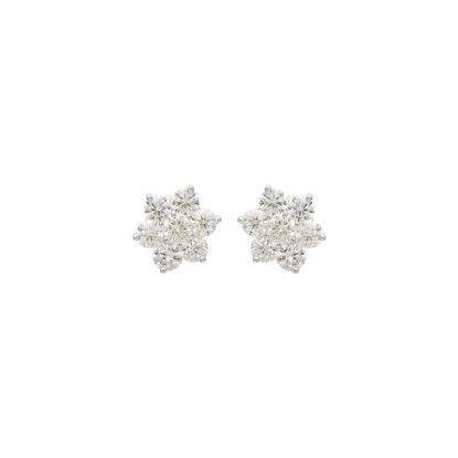 7 stone white gold diamond earings
