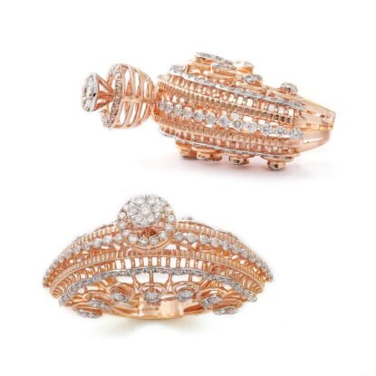 crown rose gold diamond ring