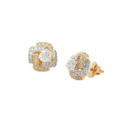 designer solitaires cubic shape studs
