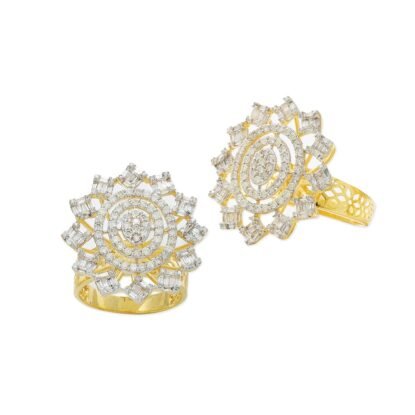 disc shaped elegant diamod ring