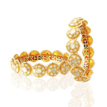 polki kundan full toned bangles