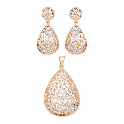 Lotus Filigree Teardrop Set